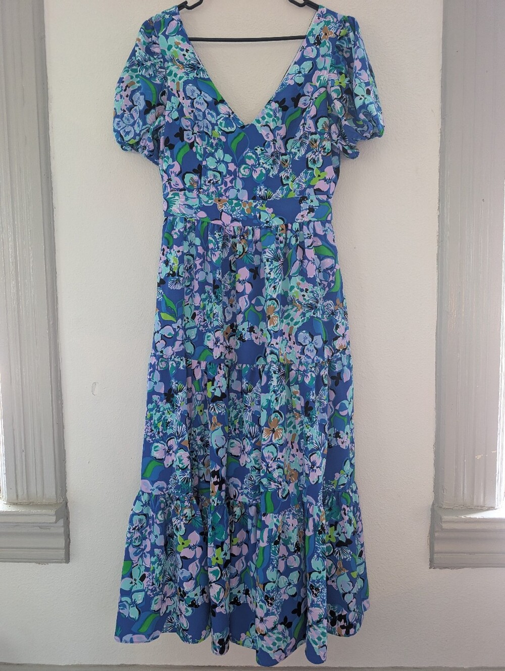 Lilly Pulitzer Blue Floral Midi Dress